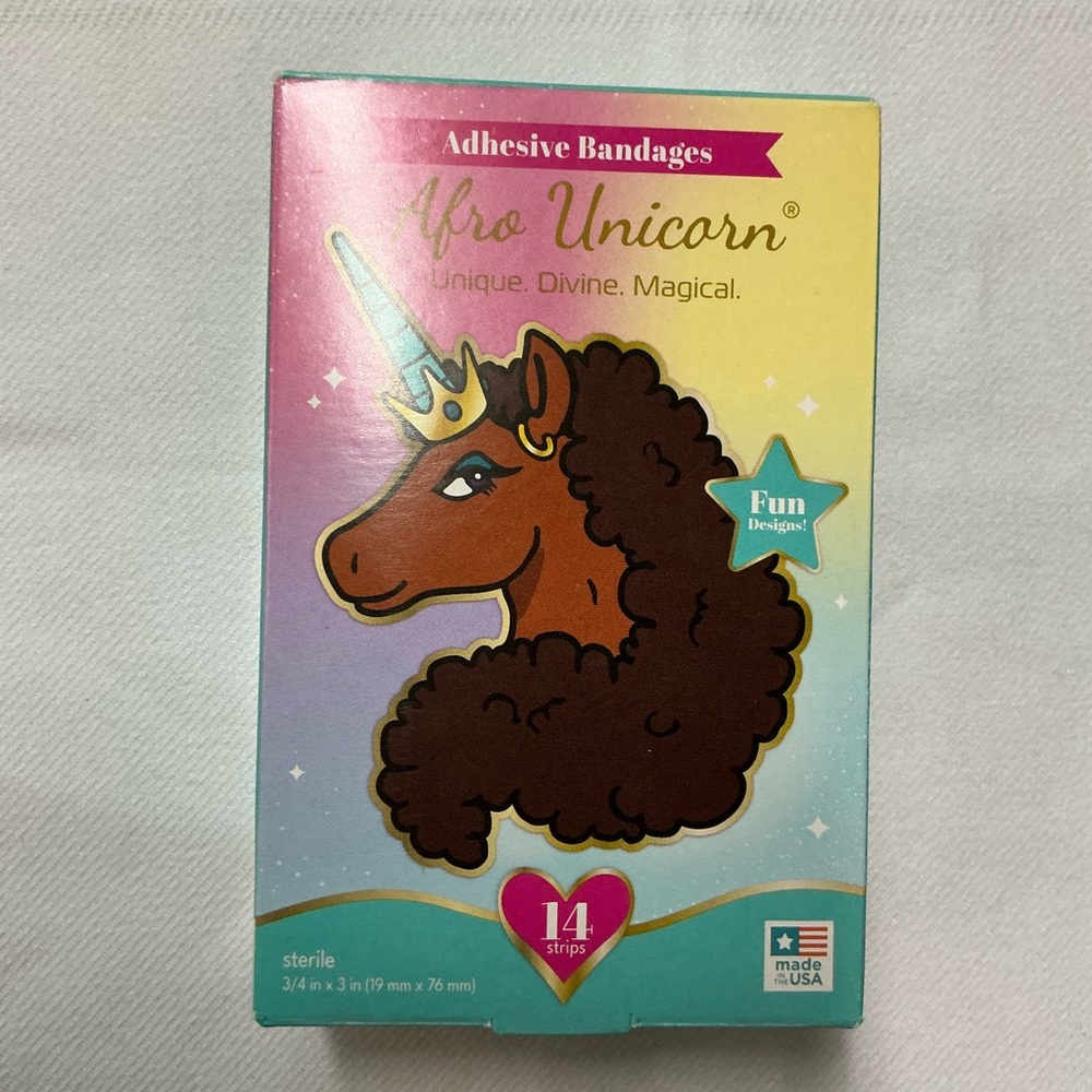 Afro Unicorn Adhesive Bandages